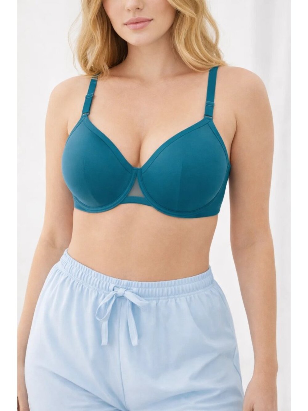 Auden 36B Mesh Smooth Unlined Demi Bra Comfort Wire Green NEW
